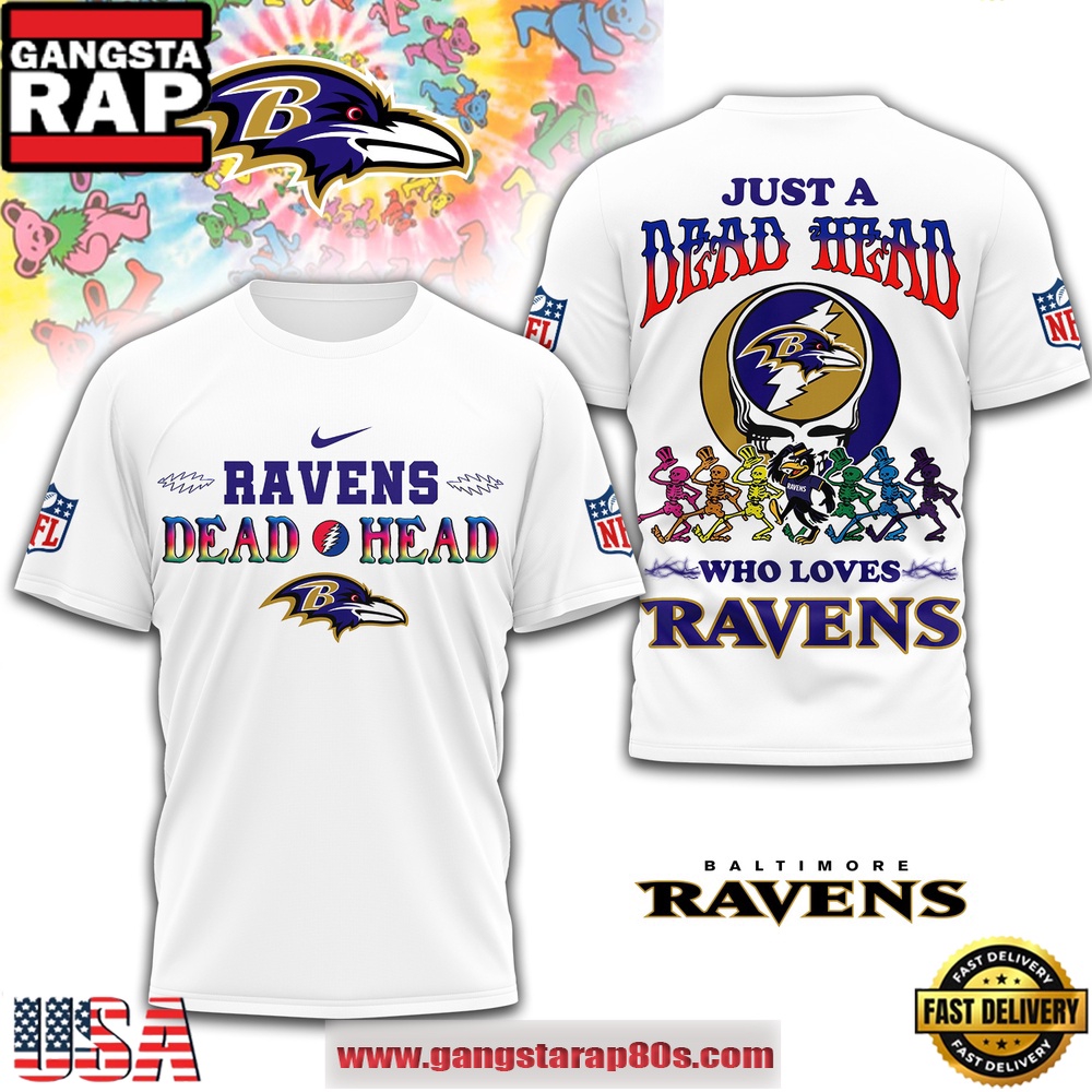 Baltimore Ravens NFL Deadhead 2025 All Over Print Shirt