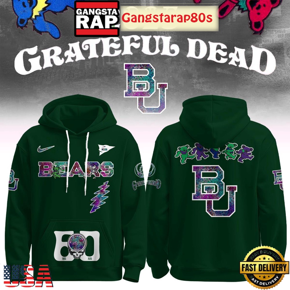 Baylor Bears x Grateful Dead 60 Years Unisex Hoodie