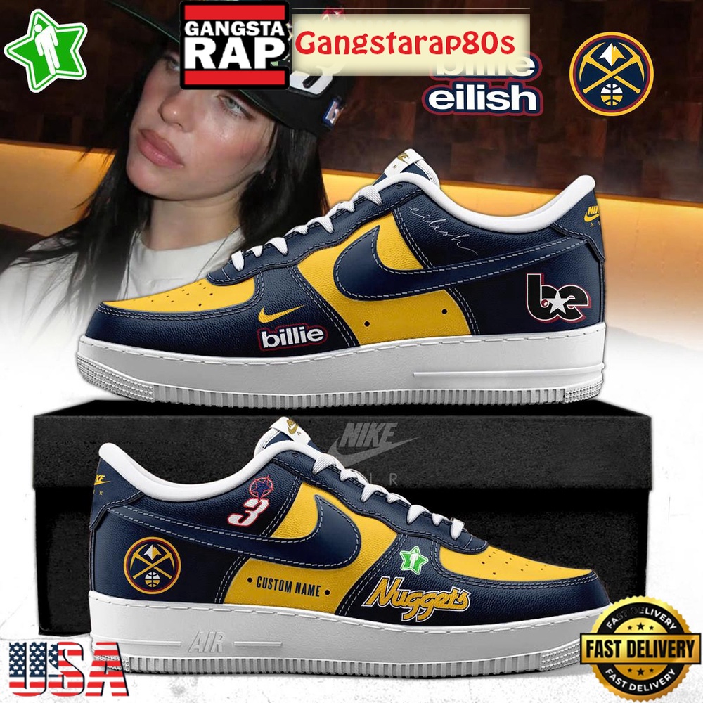 Billie Eilish x Denver Nuggets 2025 Custom Air Force 1 Sneakers Shoes