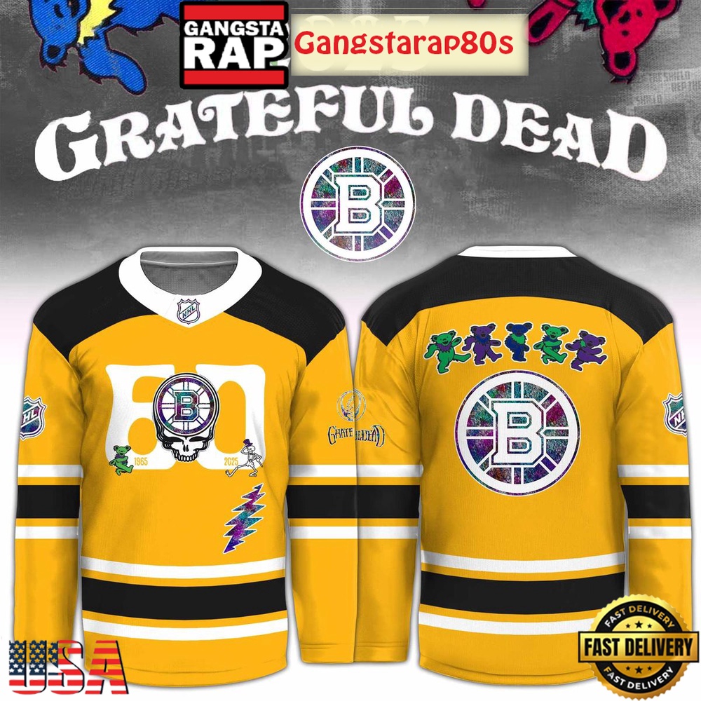 Boston Bruins x Grateful Dead 60 Years Special Edition Hockey Jersey