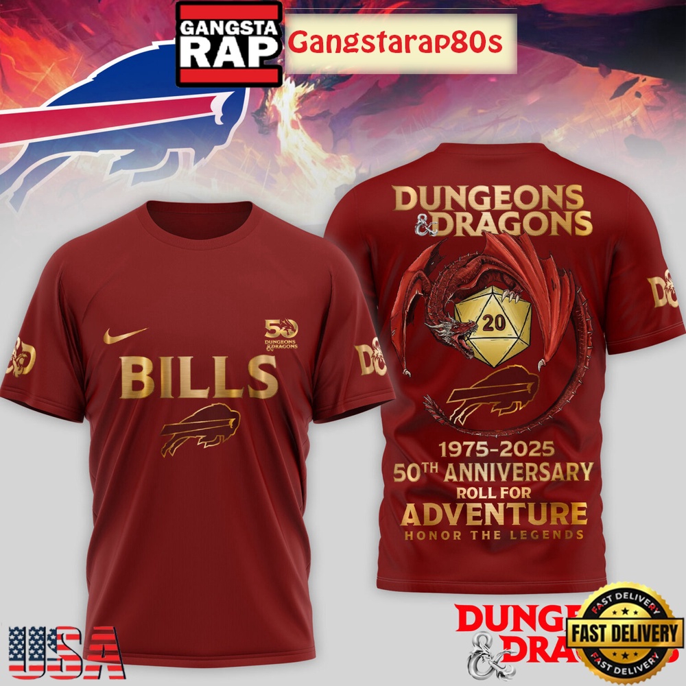 Buffalo Bills NFL Dungeons And Dragons 50th Anniversary 2025 3D Shirt