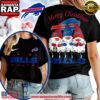 Buffalo Bills NFL Gnome Merry Christmas Women's 3D Shirt Black