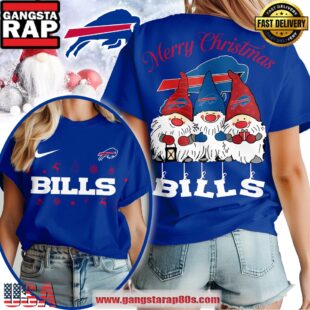 Buffalo Bills NFL Gnome Merry Christmas Women's 3D T Shirt
