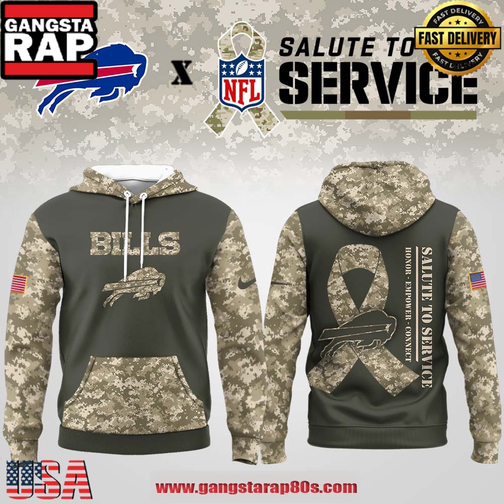 Buffalo Bills NFL Salute to Service 2025 New Edition All Over Print Hoodie