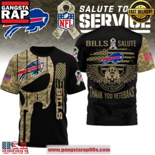 Buffalo Bills NFL Salute To Service Thank you Veterans 2025 3D Shirt