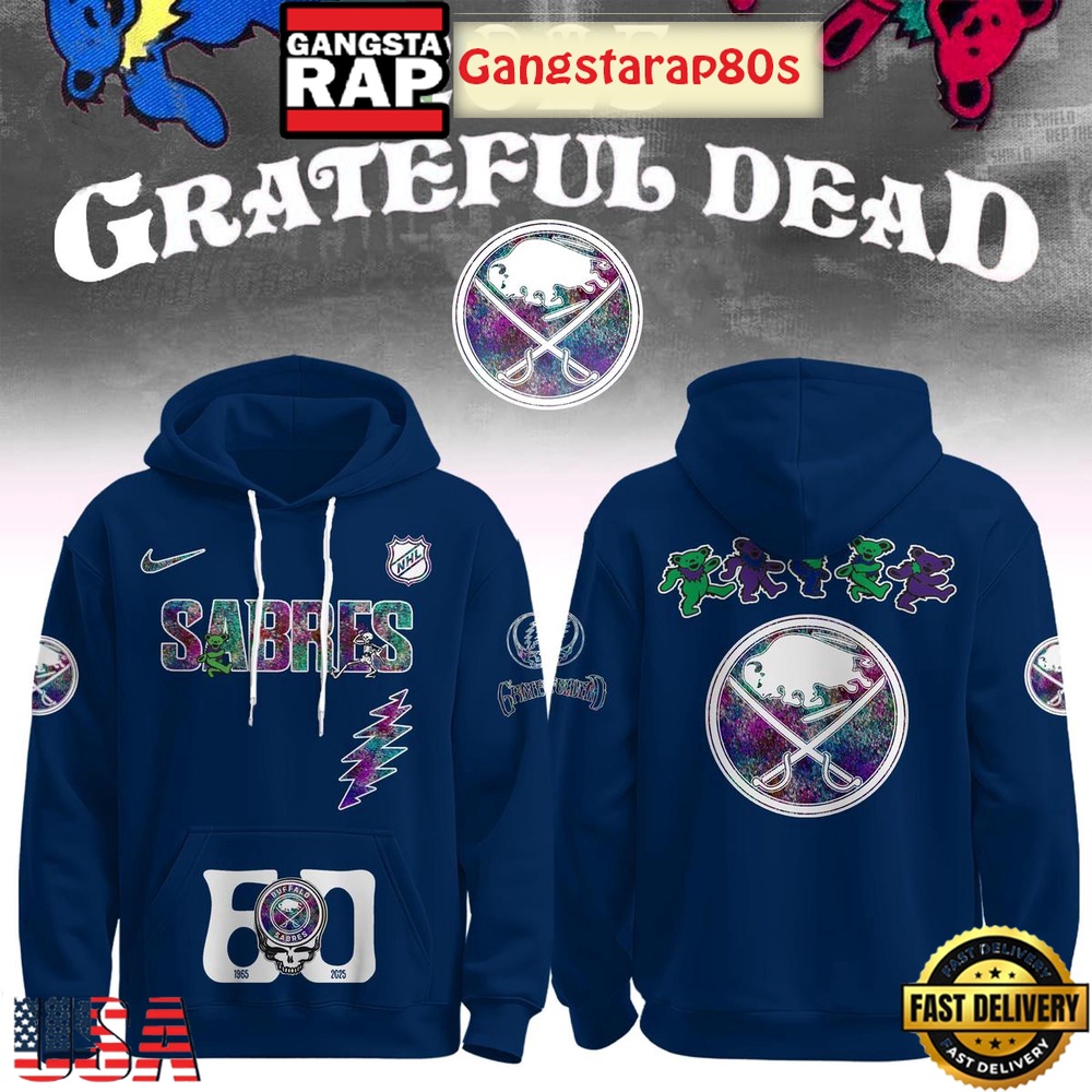 Buffalo Sabres Grateful Dead 60 Years Special Edition All Over Print Hoodie