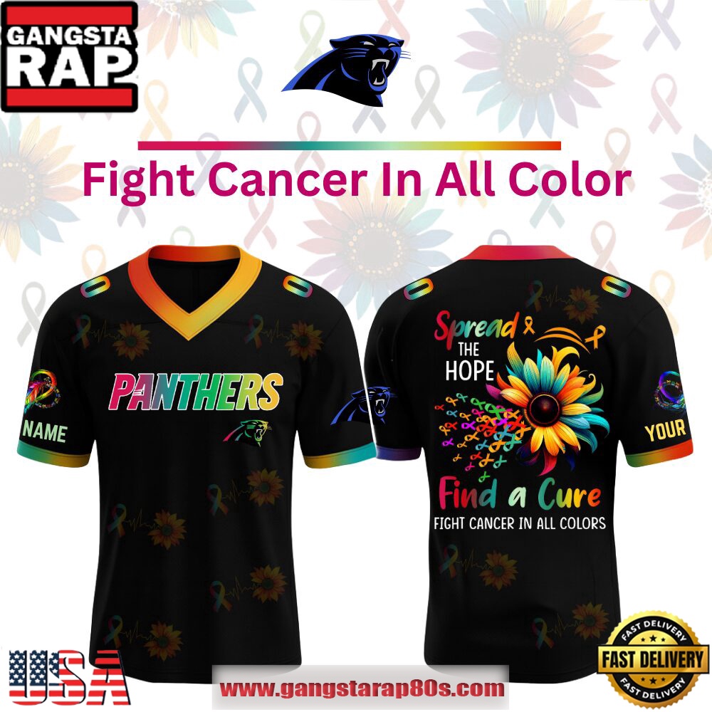 Carolina Panthers NFL Fight Cancer In All Color 2025 V-Neck Shirt