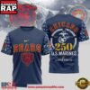 Chicago Bears U.S.M.C 250 Years Semper Fi 3D Shirt