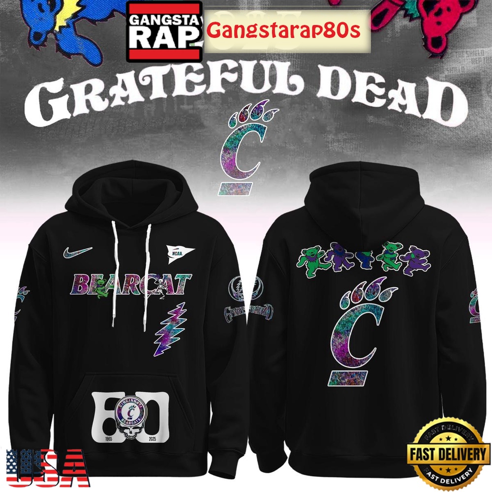 Cincinnati Bearcats x Grateful Dead 60 Years Unisex Hoodie
