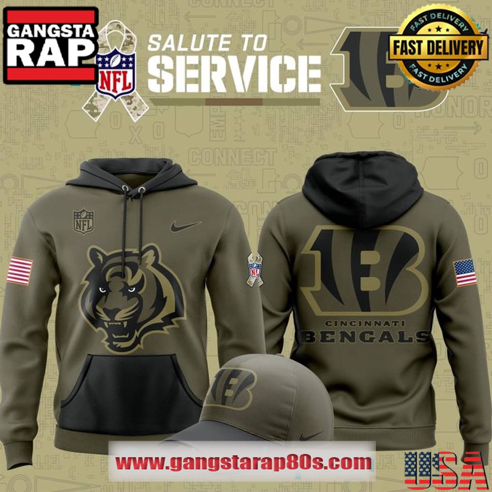 Cincinnati Bengals 2025 Salute to Service Limited Edition Camo All Over Print Hoodie Shirt