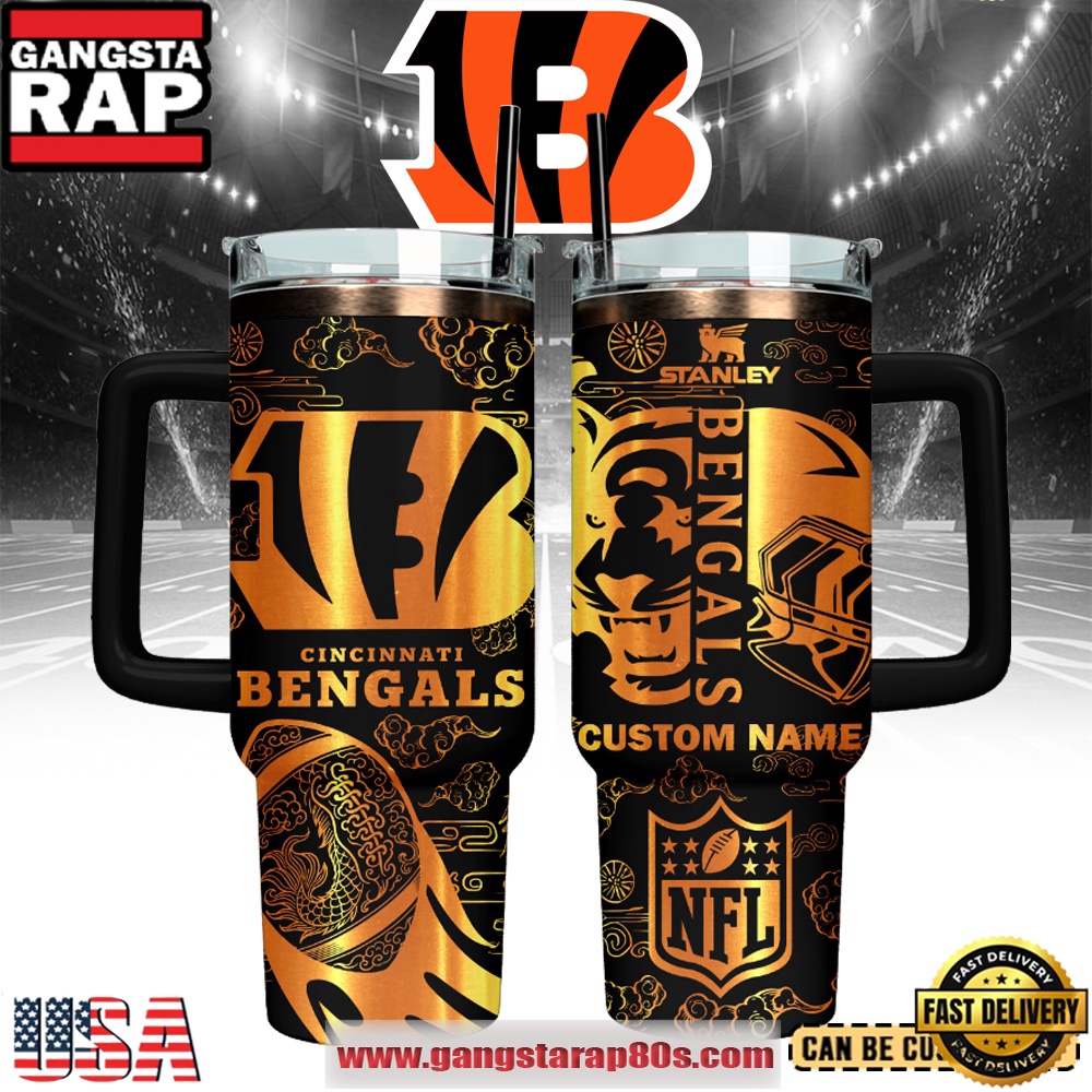 Cincinnati Bengals Custom Stanley Quencher Tumbler With Handle 40oz