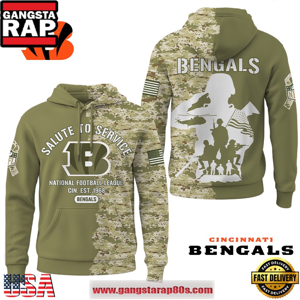 Cincinnati Bengals NFL Salute To Service 2025 New Edition Hoodie Shirt