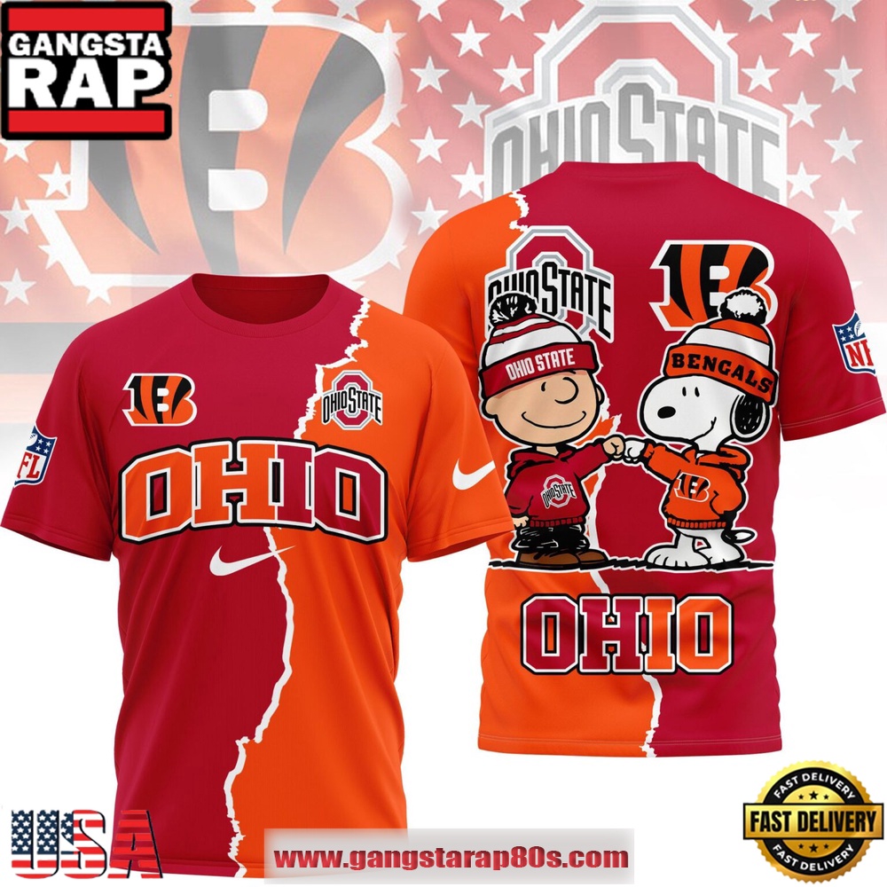 Cincinnati Bengals NFL x Ohio State Buckeyes NCAA Fusion Christmas 3D Shirt