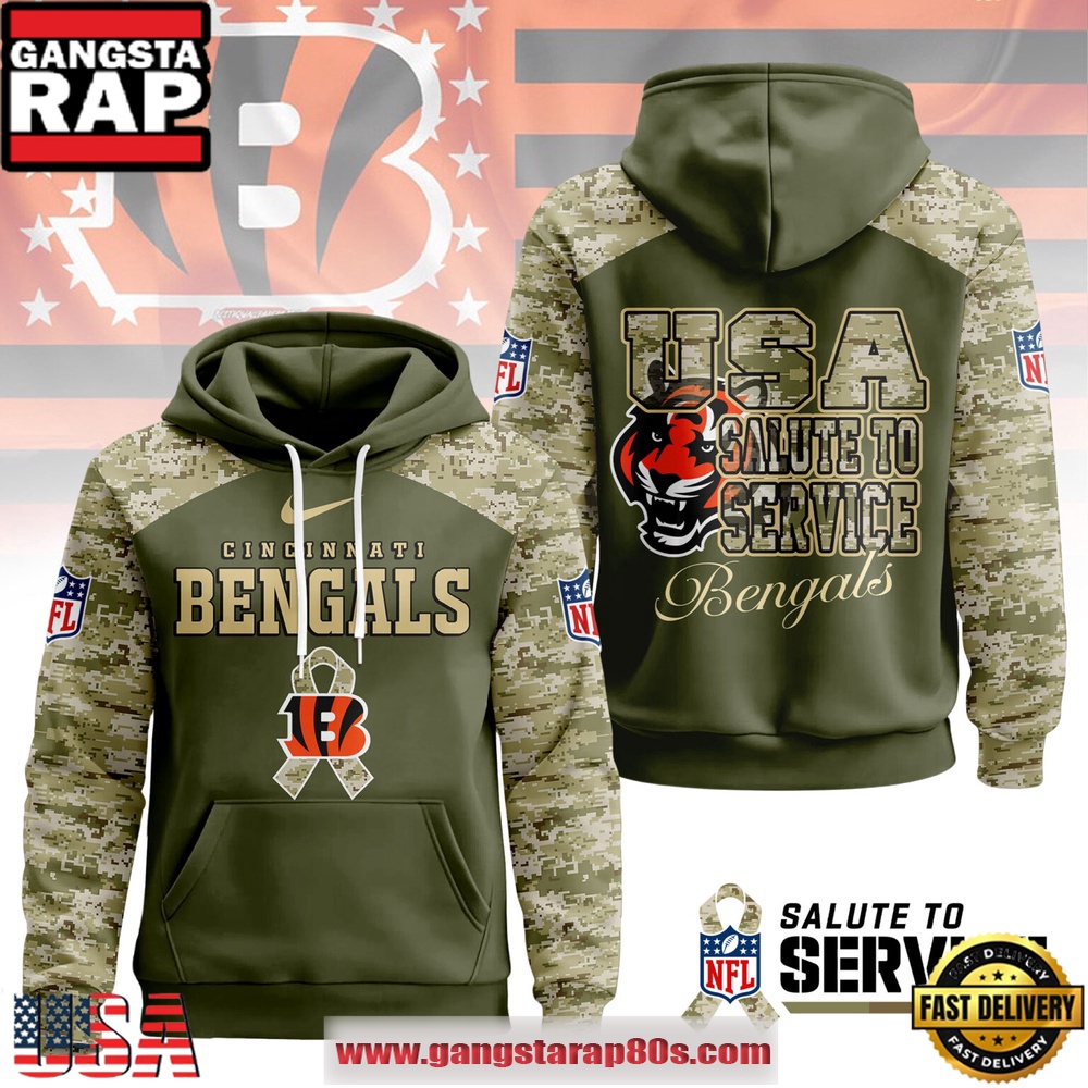 Cincinnati Bengals Salute To Service 202 Camo Hoodie