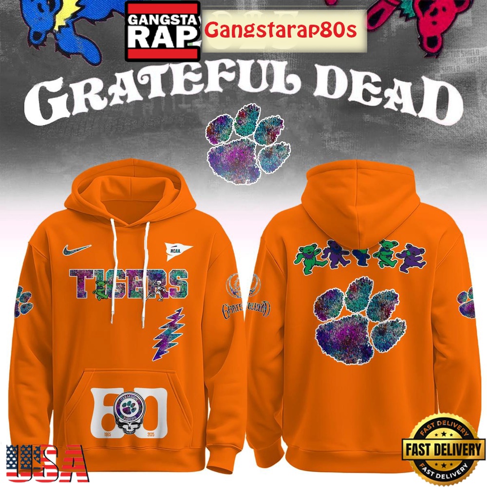 Clemson Tigers x Grateful Dead 60 Years Unisex Hoodie