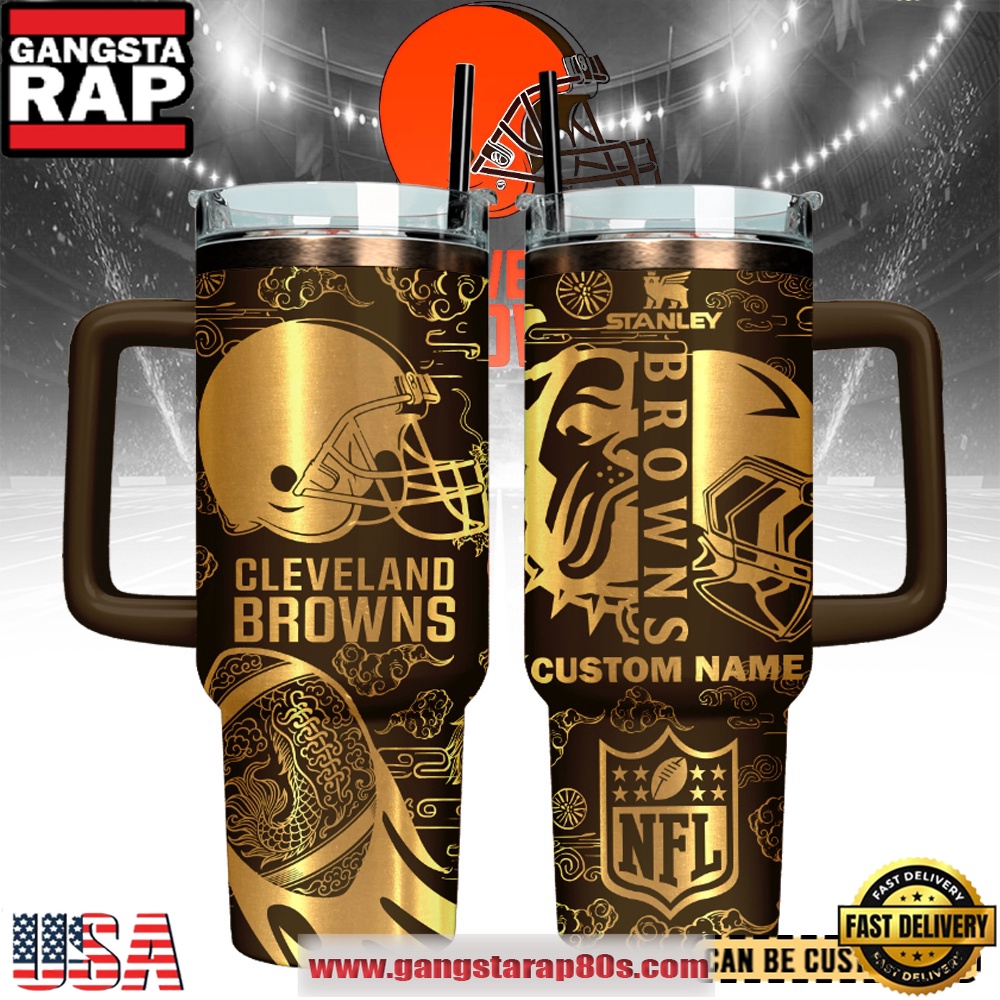 Cleveland Browns Custom Stanley Quencher Tumbler With Handle 40oz