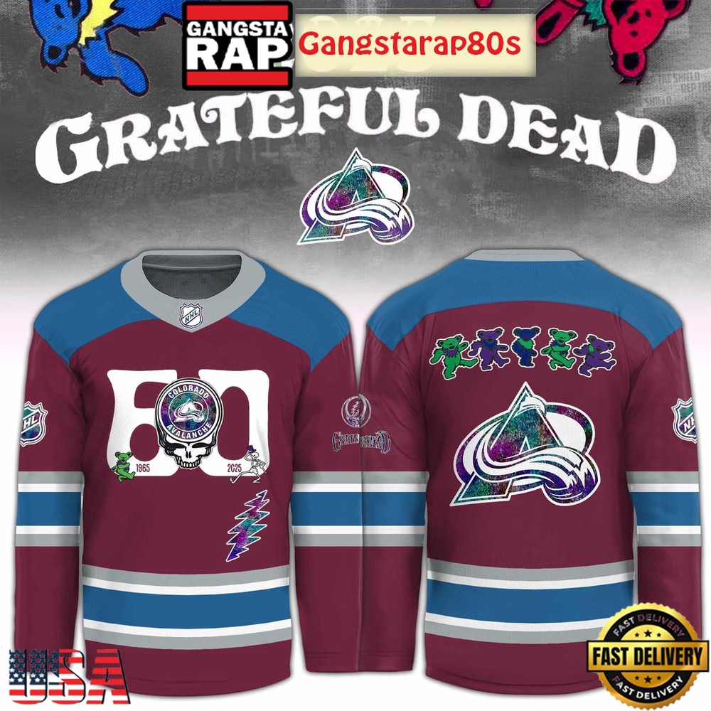 Colorado Avalanche x Grateful Dead 60 Years Special Edition Hockey Jersey