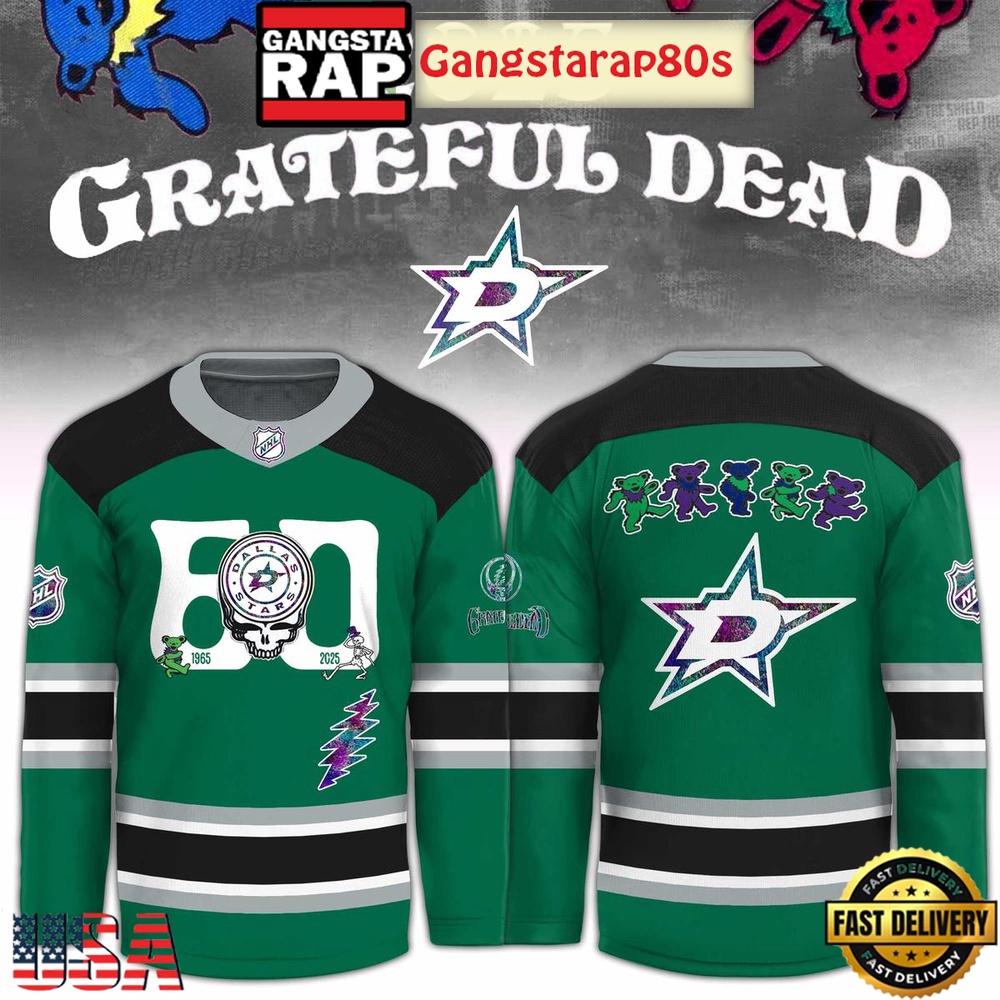 Dallas Stars x Grateful Dead 60 Years Special Edition Hockey Jersey