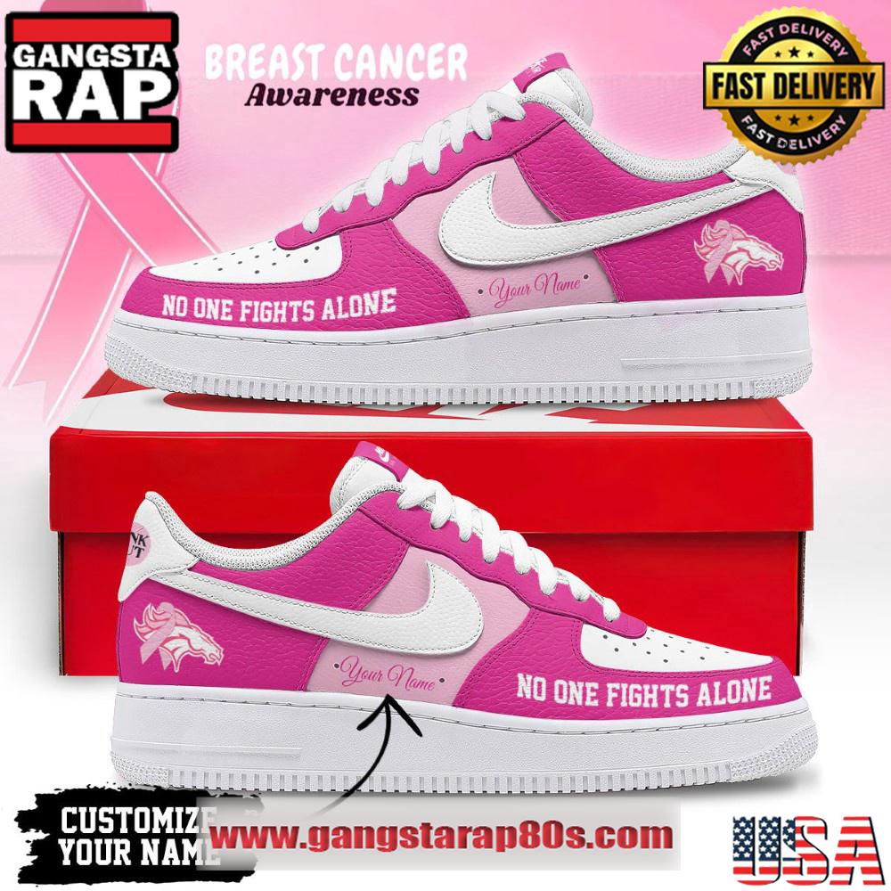 Denver Broncos Breast Cancer Awareness October Air Force 1 Shoes Sneaker