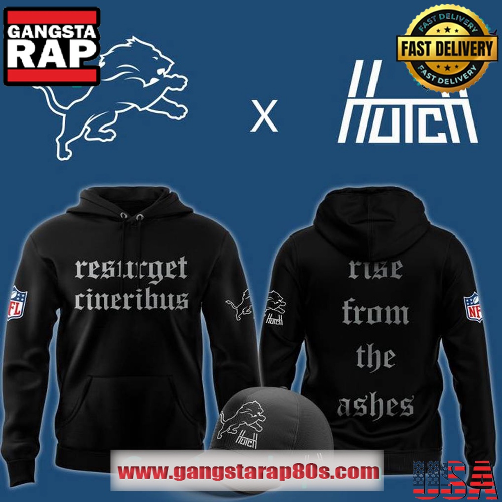 Detroit Lions x Aidan Hutchinson Black House of Hutch Resurget Cineribus All Over Print Hoodie Shirt