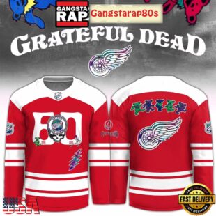 Detroit Red Wingss x Grateful Dead 60 Years Special Edition Hockey Jersey