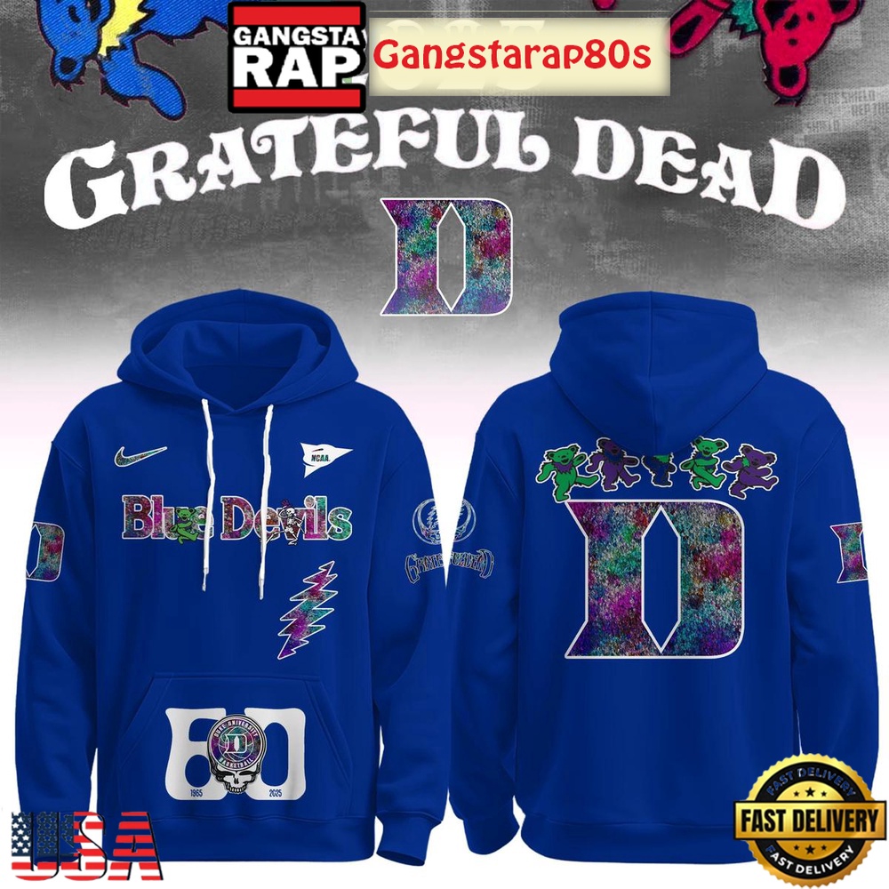 Duke Blue Devils x Grateful Dead 60 Years Unisex Hoodie