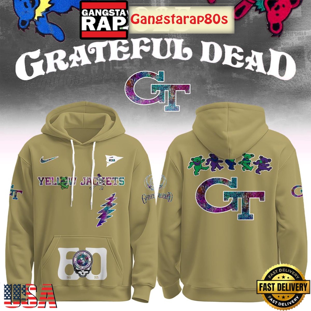 Georgia Tech Yellow Jackets x Grateful Dead 60 Years Unisex Hoodie