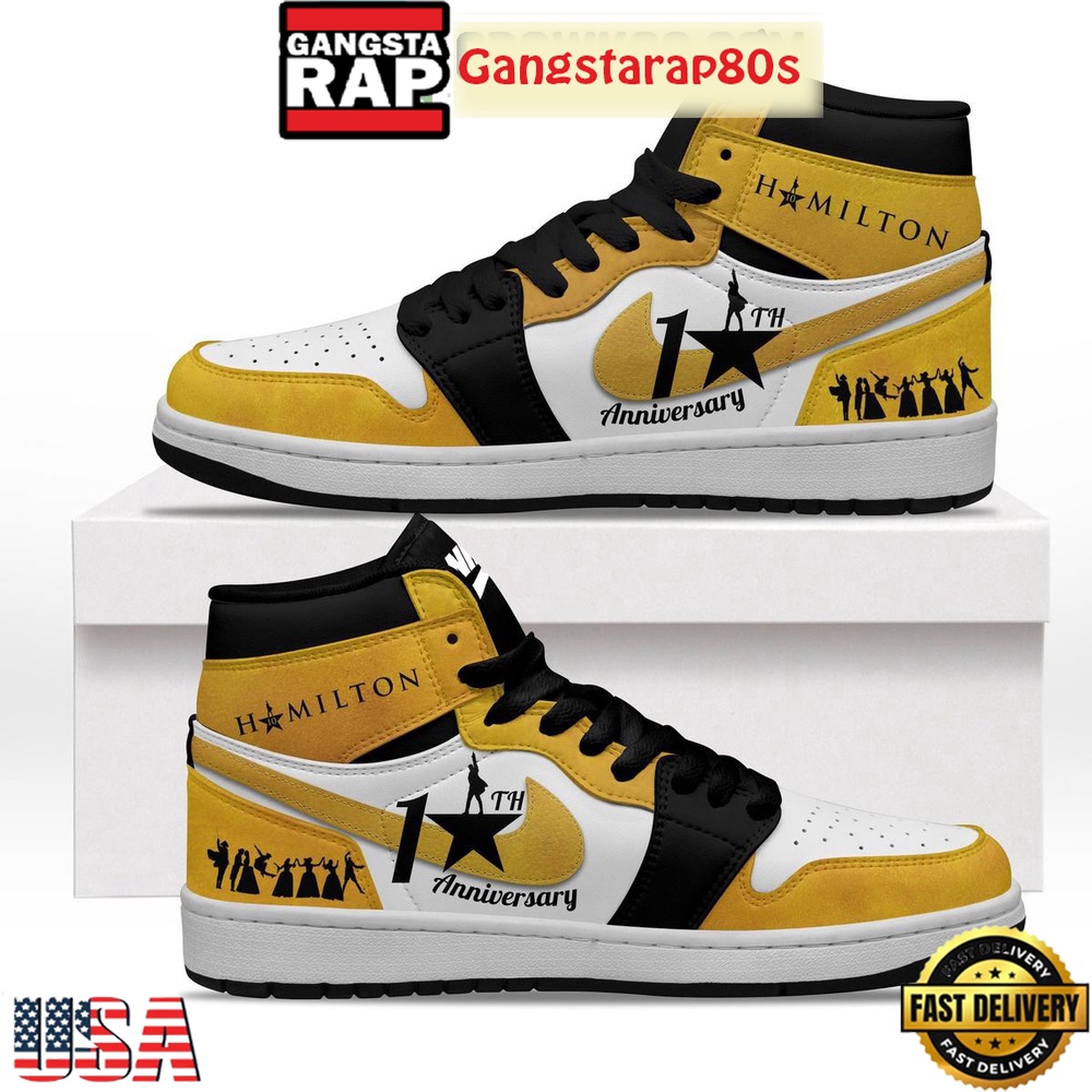 Hamilton 10 Years Anniversary Rise Up Air Jordan 1 Running Sneakers Shoes