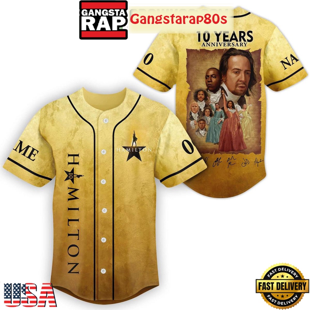 Hamilton 10 Years Anniversary Special Baseball Jersey Shirt
