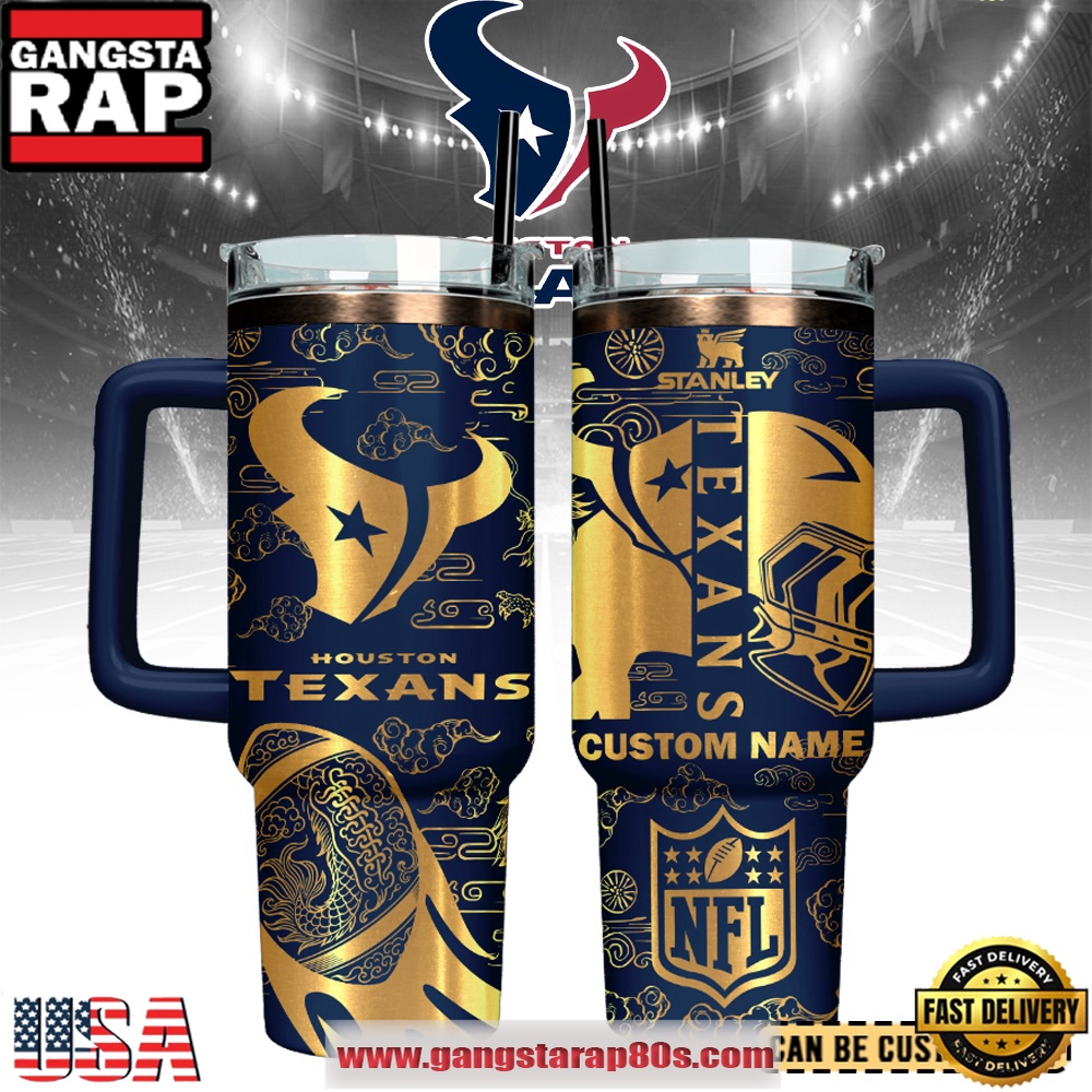 Houston Texans Custom Stanley Quencher Tumbler With Handle 40oz