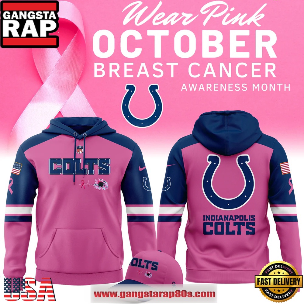 Indianapolis Colts Breast Cancer Awareness 2025 Limited Hoodie Indianapolis Colts Breast Cancer Awareness 2025 Limited Hoodie