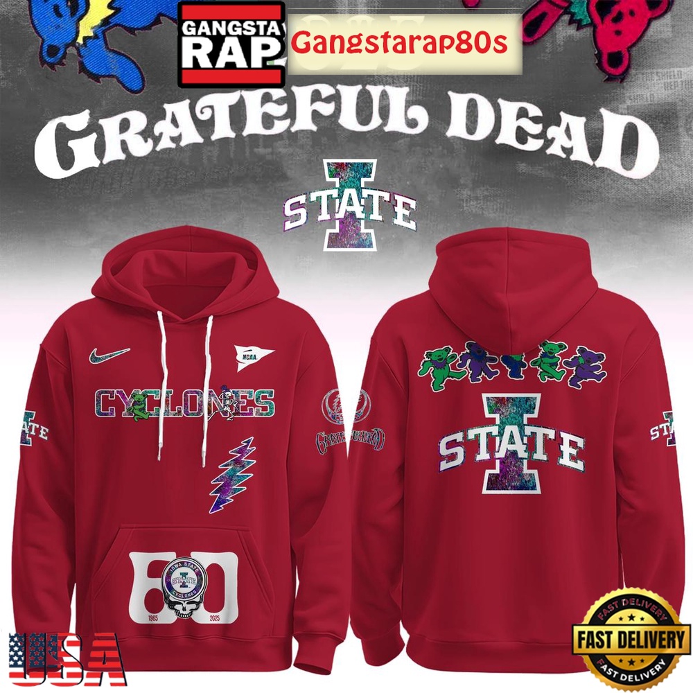 Iowa State Cyclones x Grateful Dead 60 Years Unisex Hoodie