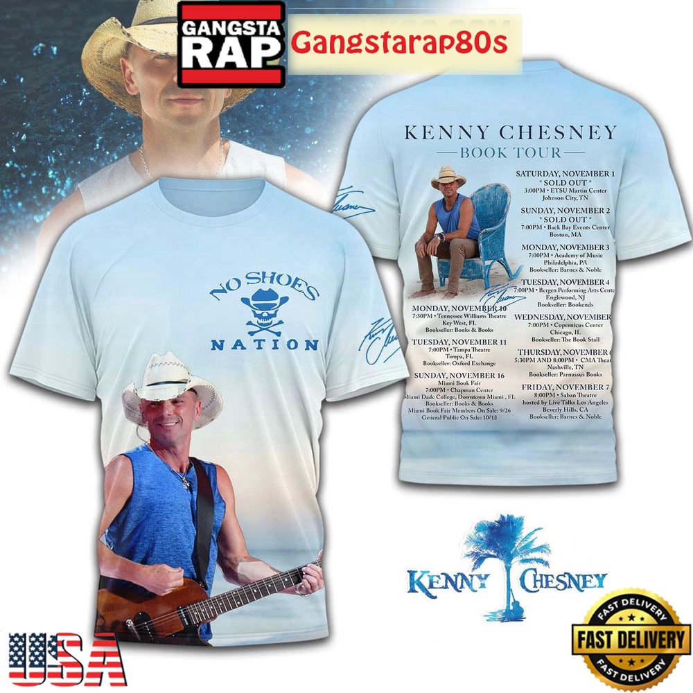 Kenny Chesney Book Tour 2025 3D Shirt
