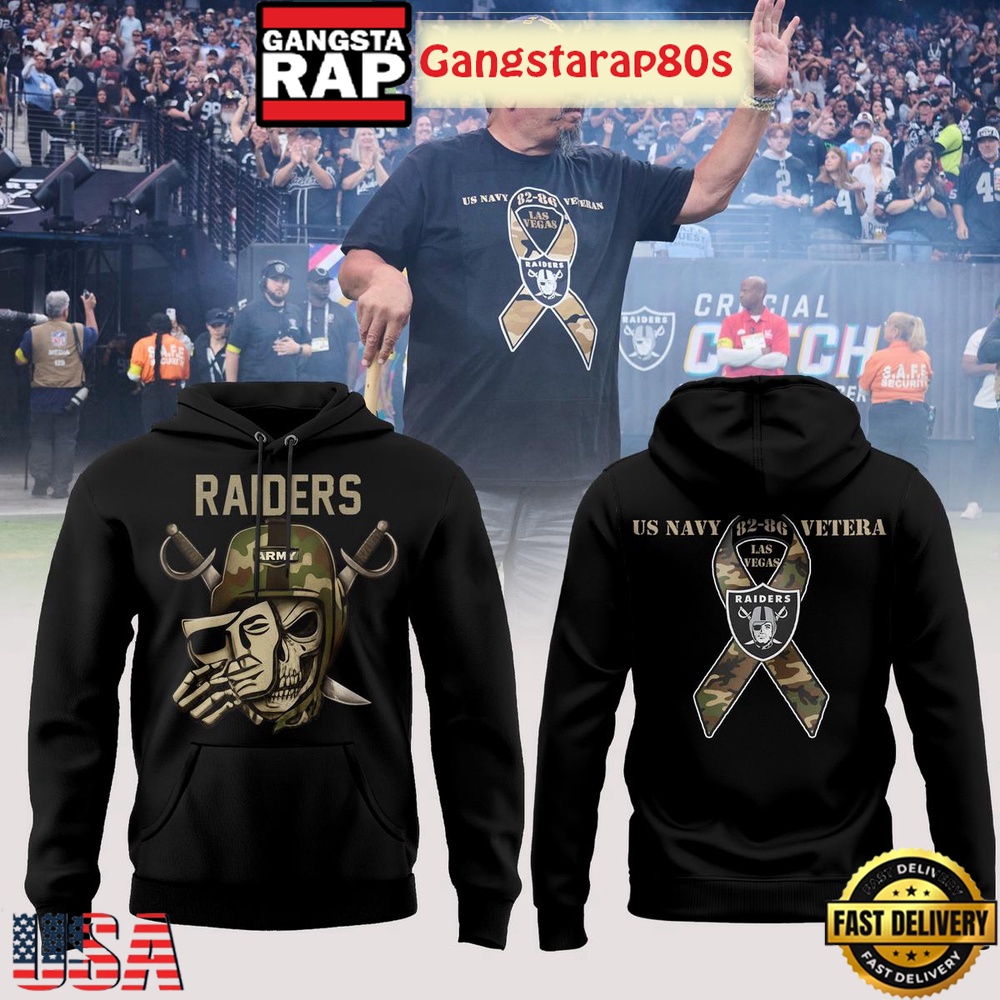 Las Vegas Raiders Marine Corps Tribute Special Edition All Over Print Hoodie