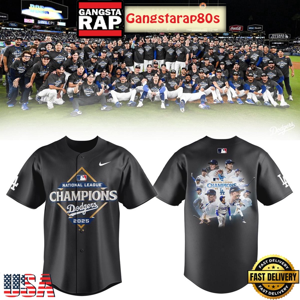 Los Angeles Dodgers 2025 NL Champions Legend Team Gray Baseball Jersey Shirt