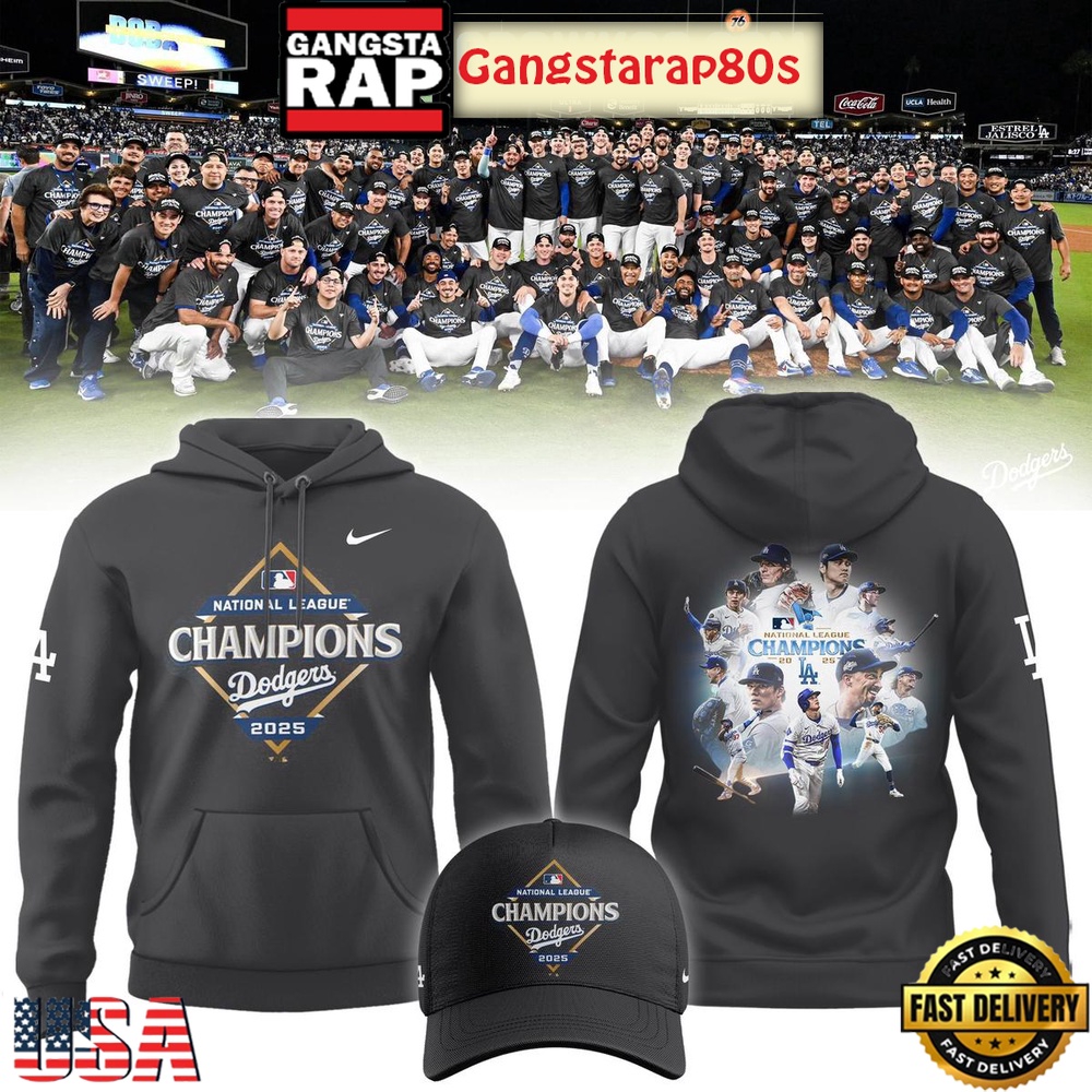 Los Angeles Dodgers 2025 NL Champions Legend Team Gray Special Edition All Over Print Hoodie
