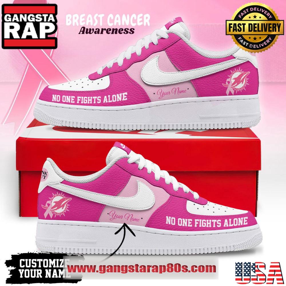 Miami Dolphins Breast Cancer Awareness October Air Force 1 Shoes Sneaker