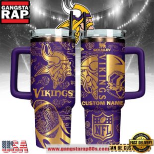 Minnesota Vikings Custom Stanley Quencher Tumbler With Handle 40oz