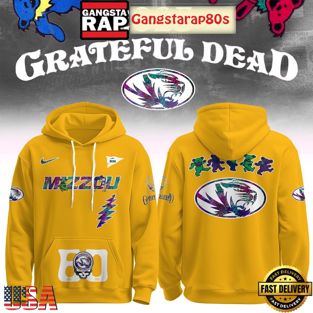 Missouri Tigers Grateful Dead 60 Years 2025 Special Edition All Over Print Hoodie