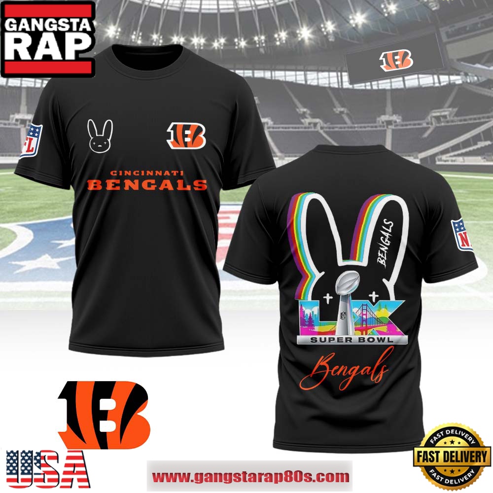 Mistmerch Cincinnati Bengals x Bad Bunny Super Bowl LX 2026 All Over Print Shirt
