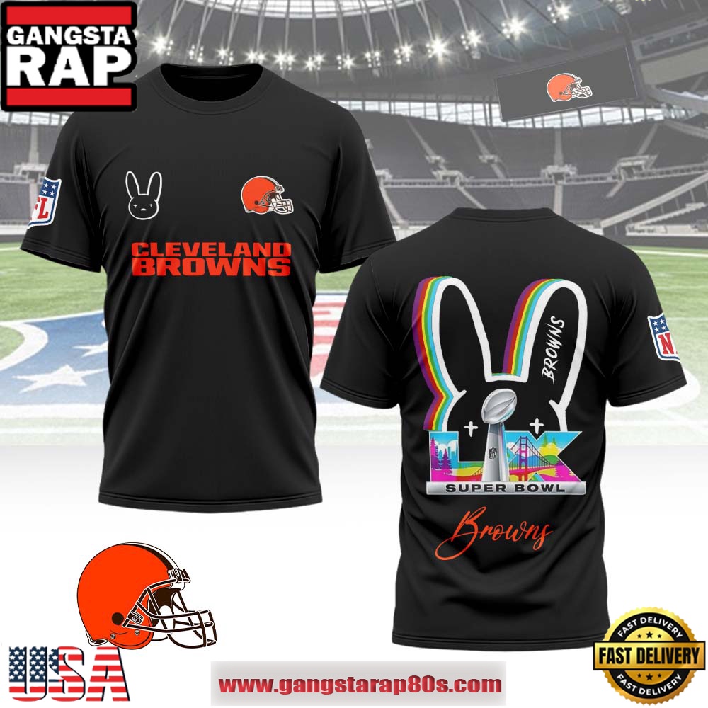 Mistmerch Cleveland Browns x Bad Bunny Super Bowl LX 2026 All Over Print Shirt