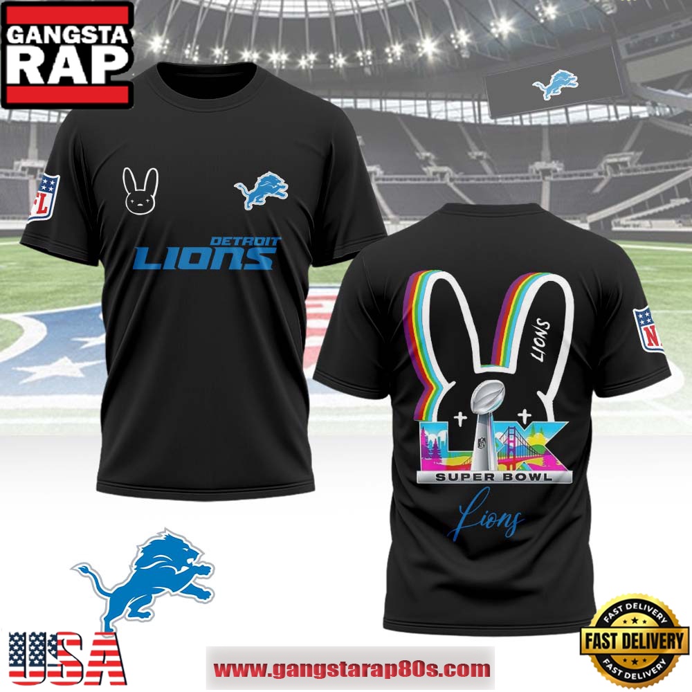 Mistmerch Detroit Lions x Bad Bunny Super Bowl LX 2026 All Over Print Shirt