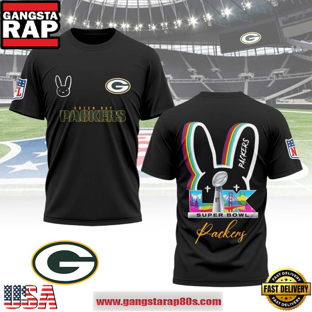 Mistmerch Green Bay Packers x Bad Bunny Super Bowl LX 2026 All Over Print Shirt