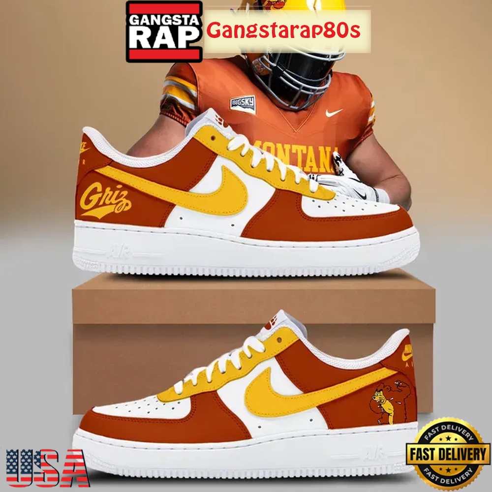 Montana Grizzlies Throwbacks Uniform New Edition Air Force 1 Sneakers Shoes