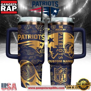 New England Patriots Custom Stanley Quencher Tumbler With Handle 40oz