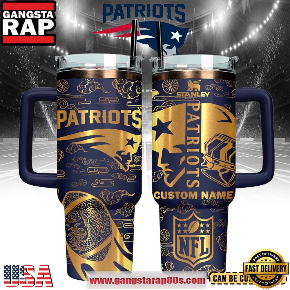 New England Patriots Custom Stanley Quencher Tumbler With Handle 40oz