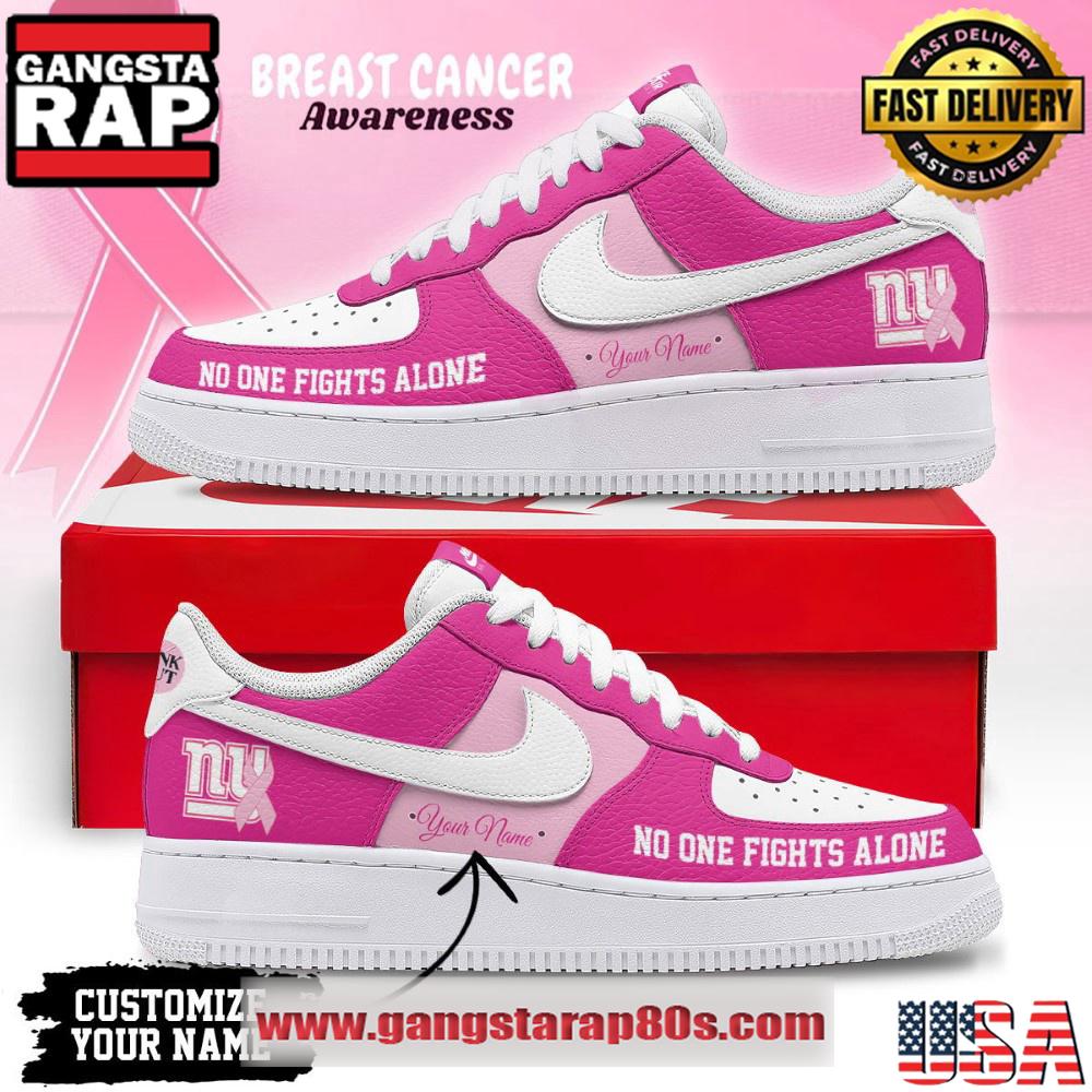 New York Giants Breast Cancer Awareness October Air Force 1 Shoes Sneaker