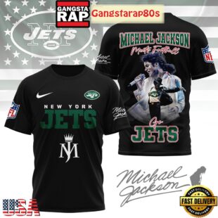 New York Jets NFL Michael Jackson Fan Black 3D Shirt