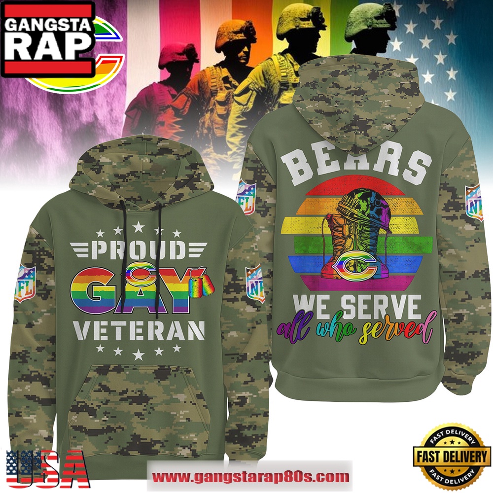 NFL Chicago Bears Gay Veteran 3D Hoodie Shirt