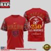 NFL Chicago Bears U.S.M.C 250 Years Semper Fi Red 3D Shirt